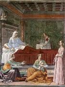 GHIRLANDAIO, Domenico Detail of Birth of St John the Baptist oil painting reproduction